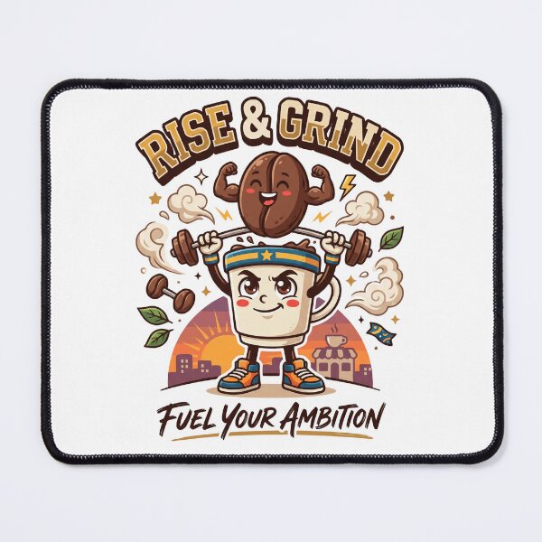 Item preview, Rise & Grind | Funny Coffee Gym T-Shirt | Motivational Coffee Cup Graphic | Coffee Lover Design designed and sold by SAJ Design Studio.