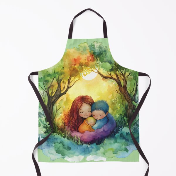 Item preview, Kids Art 2 - Mother and Children Loving Hug Watercolor designed and sold by NikaNavi.