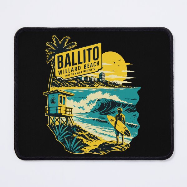 Item preview, Ballito Willard Beach Surfer Retro Wave Art designed and sold by d247.