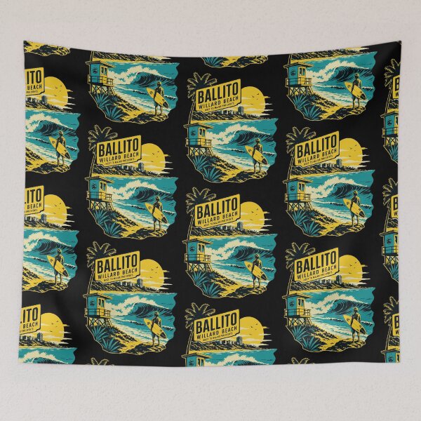 Item preview, Ballito Willard Beach Surfer Retro Wave Art designed and sold by d247.