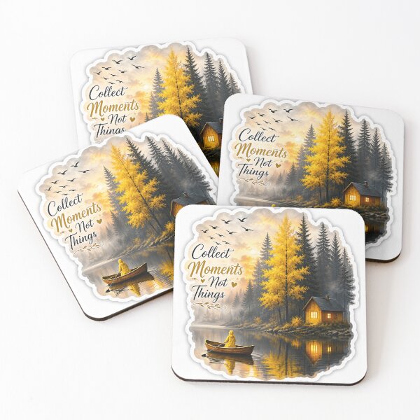 Item preview, Golden Reflection Cabin – Dreamy Forest Lake Die-Cut Sticker designed and sold by Arts121.