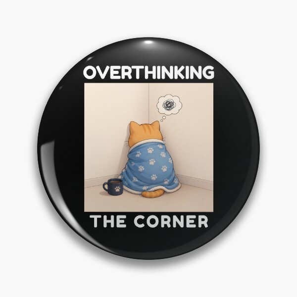 Item preview, Overthinking the Corner | Funny Introvert Cat designed and sold by Moochie Studios.