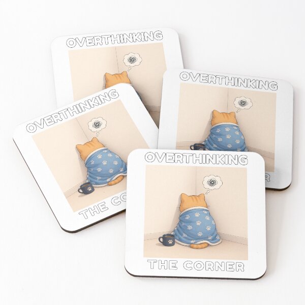 Item preview, Overthinking the Corner | Funny Introvert Cat designed and sold by Moochie Studios.