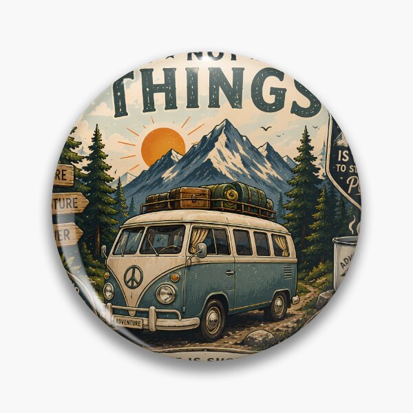 Item preview, Collect Moments Not Things Sticker | Vintage Camper Van | Adventure Travel Badge | Retro Outdoor Sticker designed and sold by GenZStickerHub1.