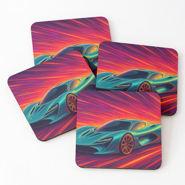 Item preview, Cyan Hypercar Overdrive - Abstract Neon Speed Art designed and sold by Nexus Space.