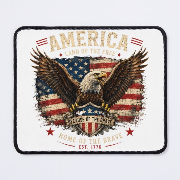 Item preview, 251 Anniversary of the USA -Vintage American Eagle - Land of the Free Patriotic Design designed and sold by Collins Design.