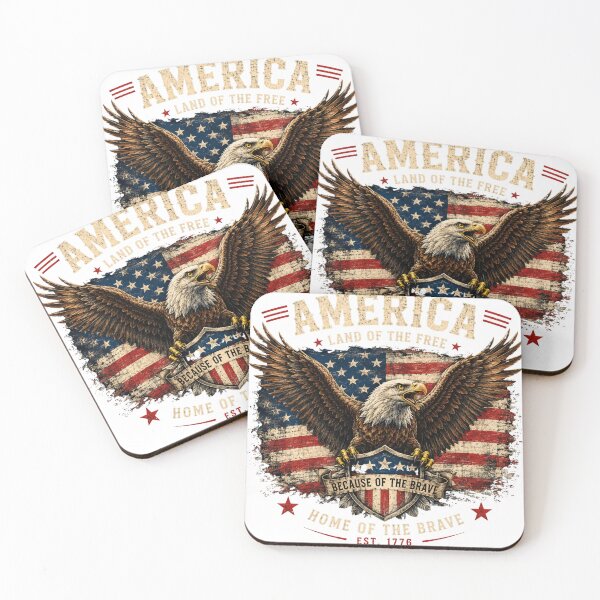 Item preview, 251 Anniversary of the USA -Vintage American Eagle - Land of the Free Patriotic Design designed and sold by Collins Design.