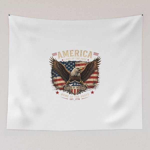 Item preview, 251 Anniversary of the USA -Vintage American Eagle - Land of the Free Patriotic Design designed and sold by Collins Design.
