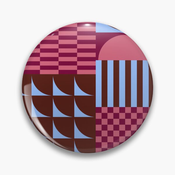 Item preview, Retro Geometric Shapes and Checkerboard Abstract in Burgundy Purple Blue designed and sold by nineFlorals.