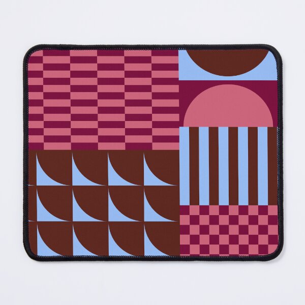 Item preview, Retro Geometric Shapes and Checkerboard Abstract in Burgundy Purple Blue designed and sold by nineFlorals.