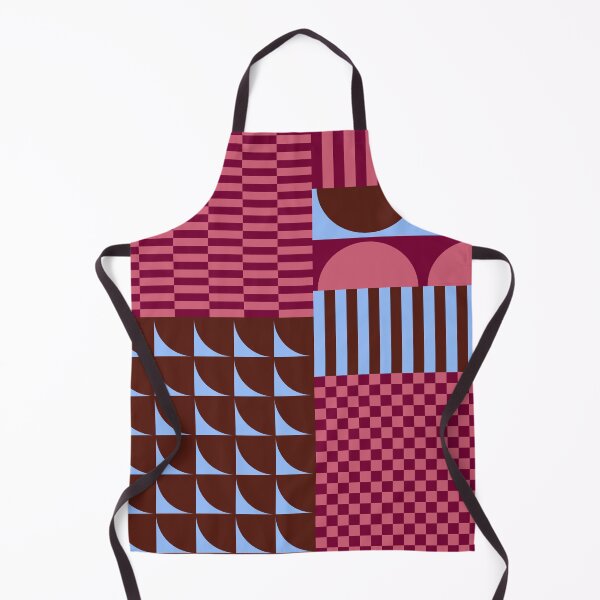 Item preview, Retro Geometric Shapes and Checkerboard Abstract in Burgundy Purple Blue designed and sold by nineFlorals.