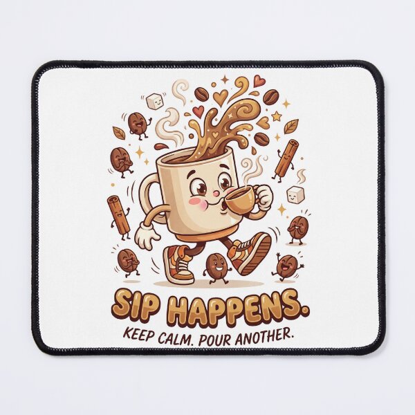 Item preview, Sip Happens | Funny Coffee T-Shirt | Cute Coffee Mug Graphic | Coffee Lover Gift Design designed and sold by SAJ Design Studio.