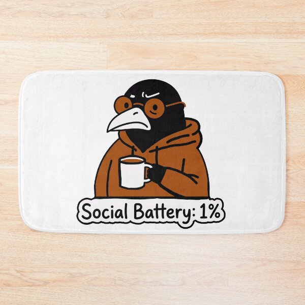 Item preview, Funny Introvert Coffee Crow | Social Battery 1%  designed and sold by SK ArtNest.