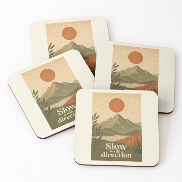 Item preview, Slow Is Still a Direction – Retro Minimal Landscape Poster designed and sold by Cerys-GS.