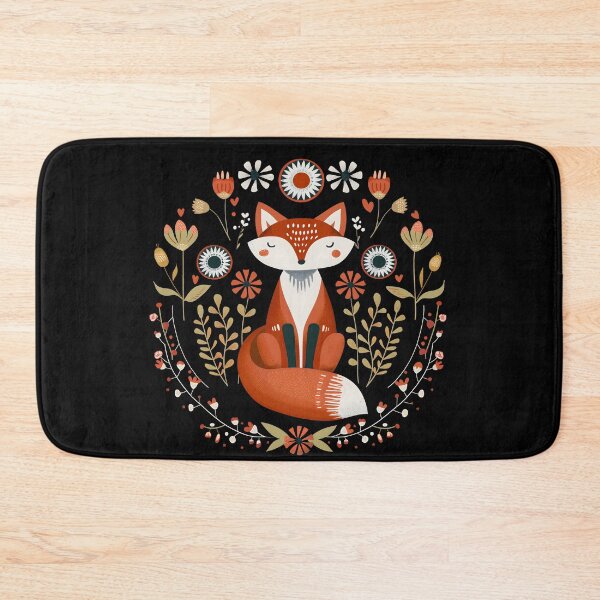 Item preview, Scandinavian Folk Art, Floral Fox designed and sold by xiao xuans.