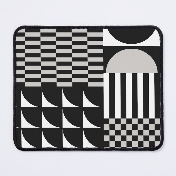 Item preview, Retro Geometric Shapes and Checkerboard Abstract in Monochrome designed and sold by nineFlorals.