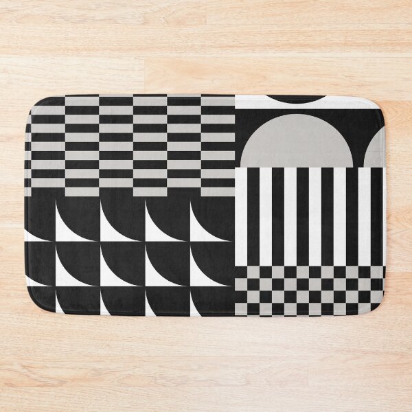 Item preview, Retro Geometric Shapes and Checkerboard Abstract in Monochrome designed and sold by nineFlorals.