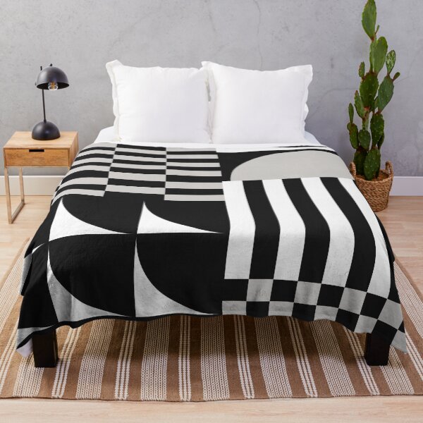 Item preview, Retro Geometric Shapes and Checkerboard Abstract in Monochrome designed and sold by nineFlorals.
