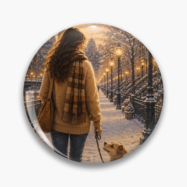 Item preview, Cozy Winter Evening Walk with My Best Friend designed and sold by LinaDesign Store.