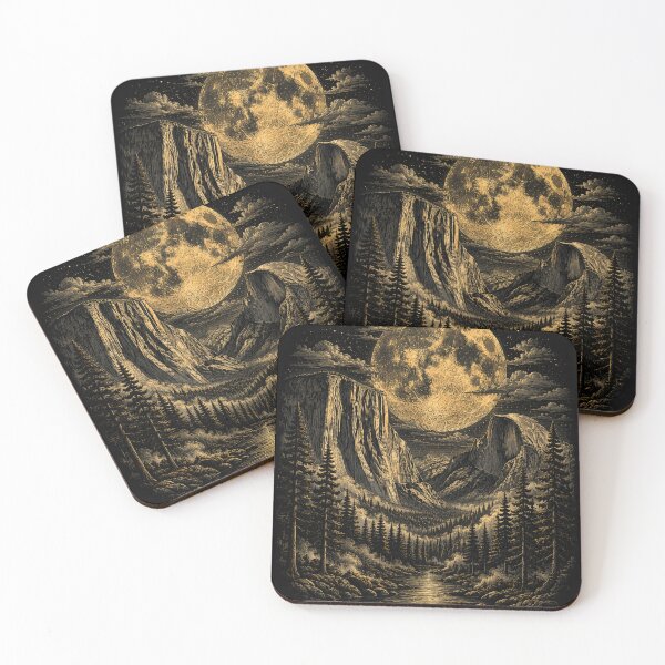 Item preview, Yosemite Valley Under the Moon – Vintage National Park Illustration designed and sold by TeeVibeHaus.