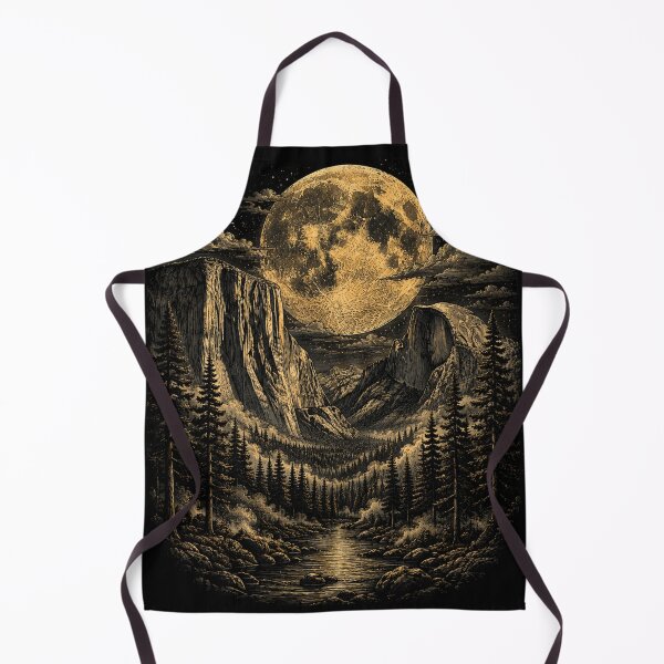 Item preview, Yosemite Valley Under the Moon – Vintage National Park Illustration designed and sold by TeeVibeHaus.