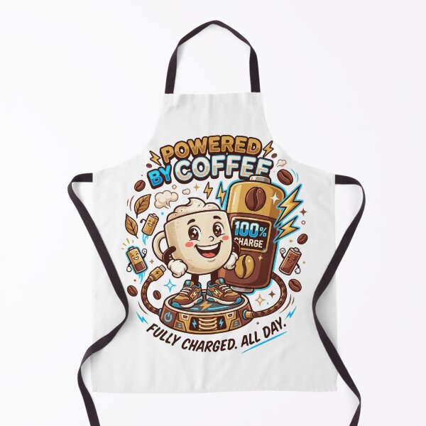 Item preview, Powered by Coffee | Funny Coffee Lover T-Shirt | Cute Coffee Cup Graphic | Coffee Energy Design designed and sold by SAJ Design Studio.