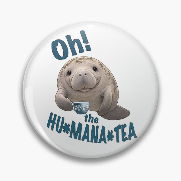 Item preview, Oh! the HU*MANA*TEA Funny Pun Manatee Teacup cute animal design designed and sold by 13Moons.
