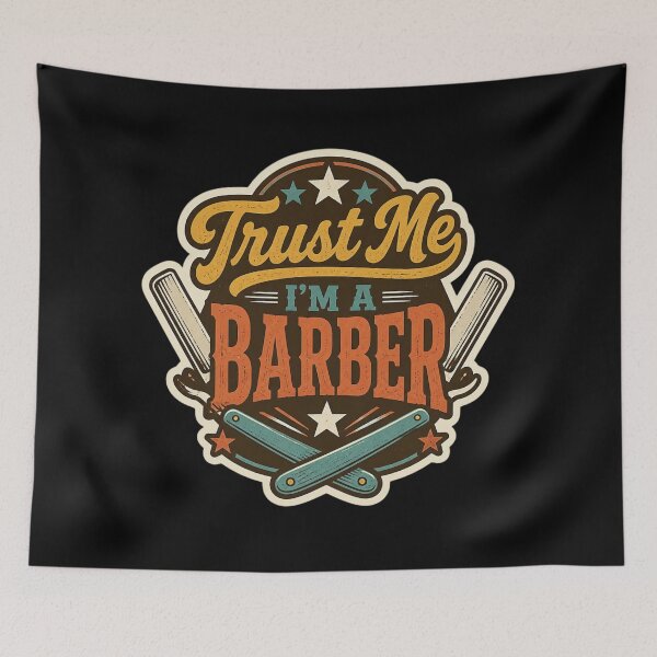 Item preview, Retro Bold Trust Me I'm A Barber Vintage Badge designed and sold by Barber MD Culture.
