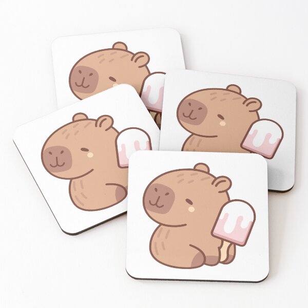 Item preview, Cute Capybara with Ice Cream | Kawaii Summer Popsicle designed and sold by Pukianjay.