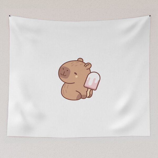 Item preview, Cute Capybara with Ice Cream | Kawaii Summer Popsicle designed and sold by Pukianjay.