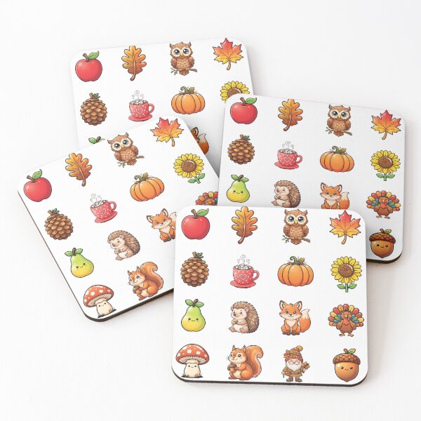 Item preview, Cute Autumn Fall Sticker Pack Thanksgiving Animals Leaves Art designed and sold by Pavnud.