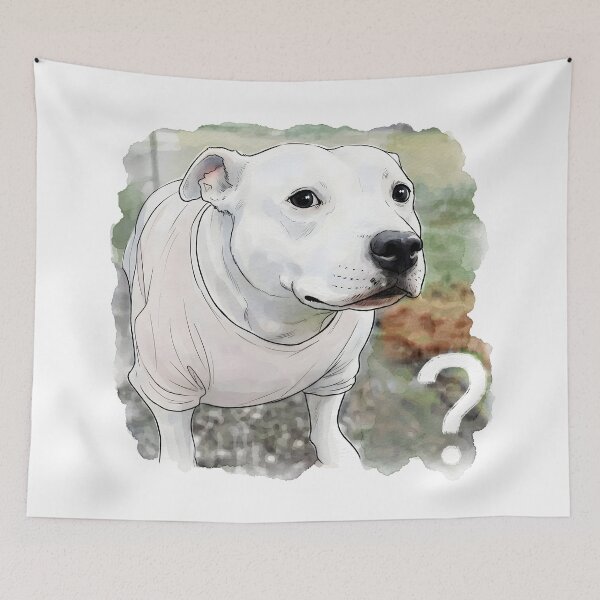 Item preview, Pitbull in meme clothes designed and sold by Sommer Studio Designs.