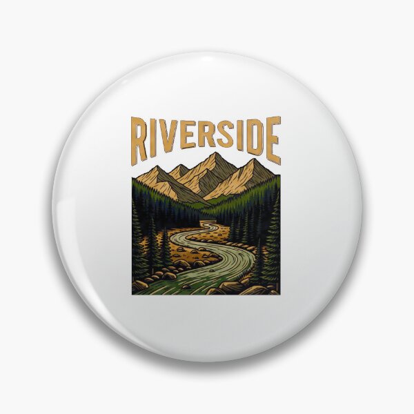 Item preview, Riverside Mountain Landscape Vintage designed and sold by ReginaSeidman.