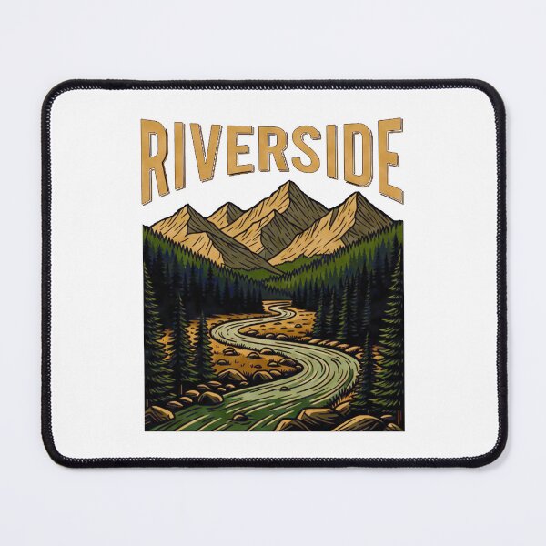 Item preview, Riverside Mountain Landscape Vintage designed and sold by ReginaSeidman.