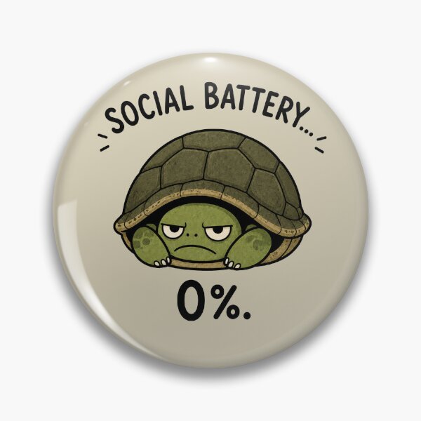 Item preview, Social Battery 0 Funny Turtle designed and sold by MonkiFlipp.