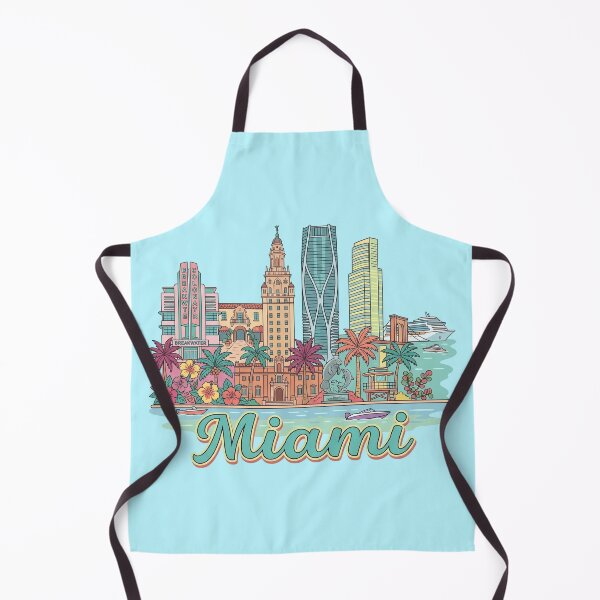 Item preview, Miami Florida Skyline Art Print Retro Beach Souvenir & Airbnb Decor designed and sold by 21 Tulips.