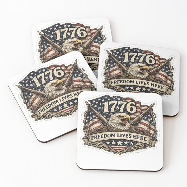Item preview,  251 Anniversary of the USA -1776 – Freedom Lives Here | Vintage Patriotic USA Stickers designed and sold by Collins Design.