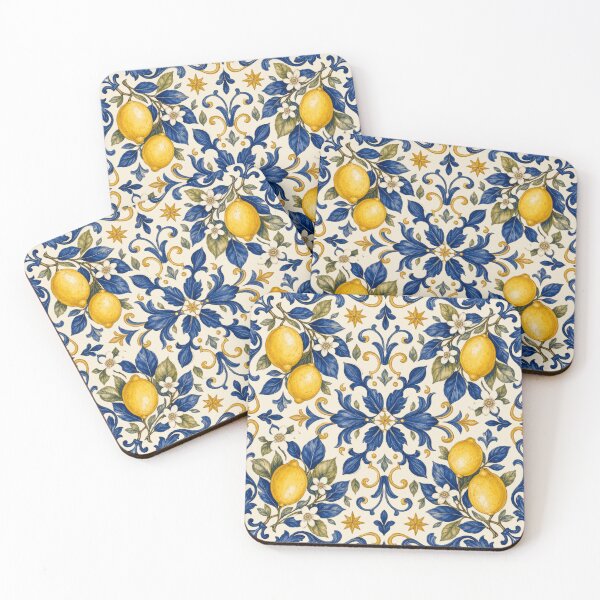 Item preview, Mediterranean Lemon Tile Garden   designed and sold by PixelToPress.