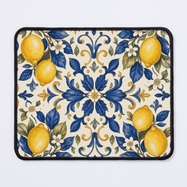 Item preview, Mediterranean Lemon Tile Garden designed and sold by PixelToPress.