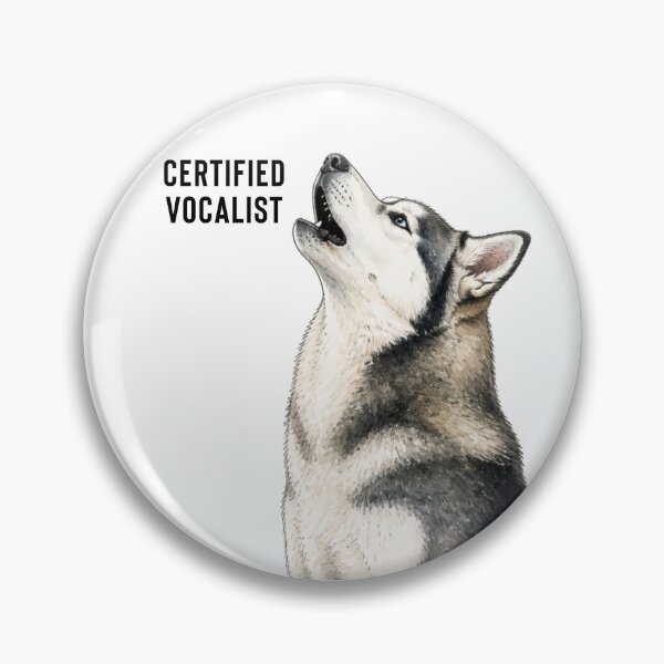 Item preview, Certified Vocalist Husky | Funny Watercolor Dog Illustration designed and sold by PAPIRO SIGLO XXI.