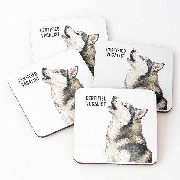 Item preview, Certified Vocalist Husky | Funny Watercolor Dog Illustration designed and sold by PAPIRO SIGLO XXI.