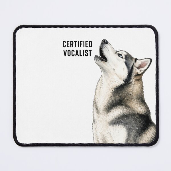 Item preview, Certified Vocalist Husky | Funny Watercolor Dog Illustration designed and sold by PAPIRO SIGLO XXI.