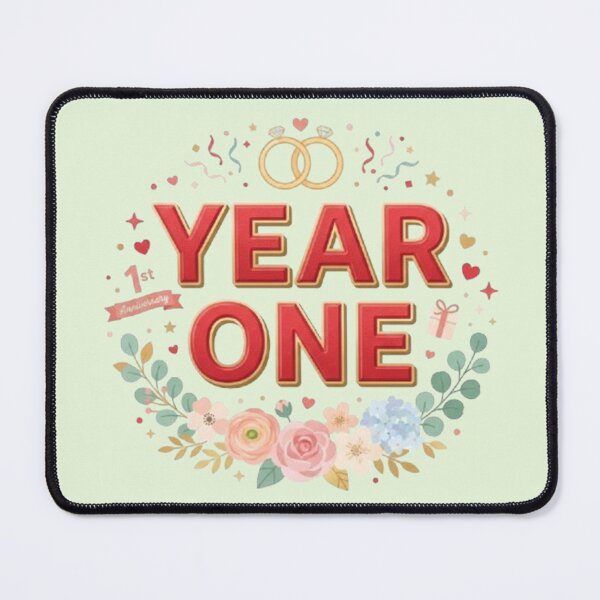 Item preview, Year One First Anniversary Sticker Tee Gifts Item designed and sold by Love & Papercraft ⭐️⭐️⭐️.