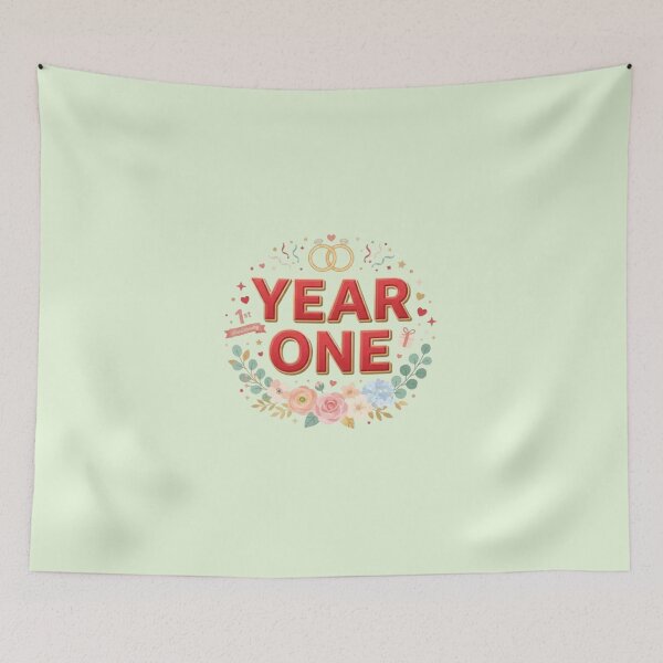 Item preview, Year One First Anniversary Sticker Tee Gifts Item designed and sold by Love & Papercraft  ⭐️⭐️⭐️.