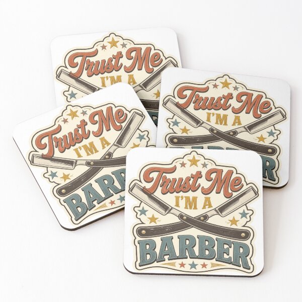 Item preview, Vintage Trust Me I'm A Barber Teal Emblem Badge designed and sold by Barber MD Culture.