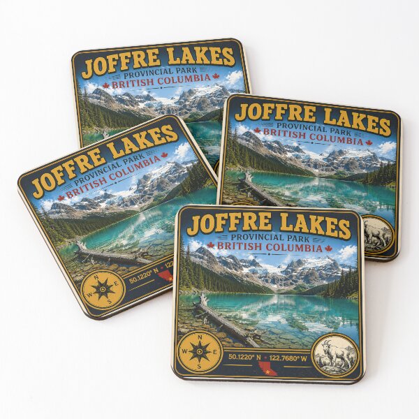Item preview, Joffre Lakes Provincial Park Vintage Travel Sticker | British Columbia Mountain Adventure designed and sold by naturalsurvival.