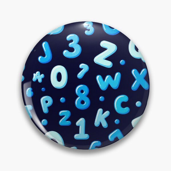 Item preview, Blue Alphabet & Numbers – Cool Bubble Typography Pattern designed and sold by IMuDesigner.