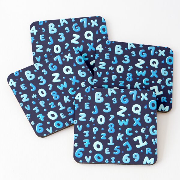 Item preview, Blue Alphabet & Numbers – Cool Bubble Typography Pattern designed and sold by IMuDesigner.