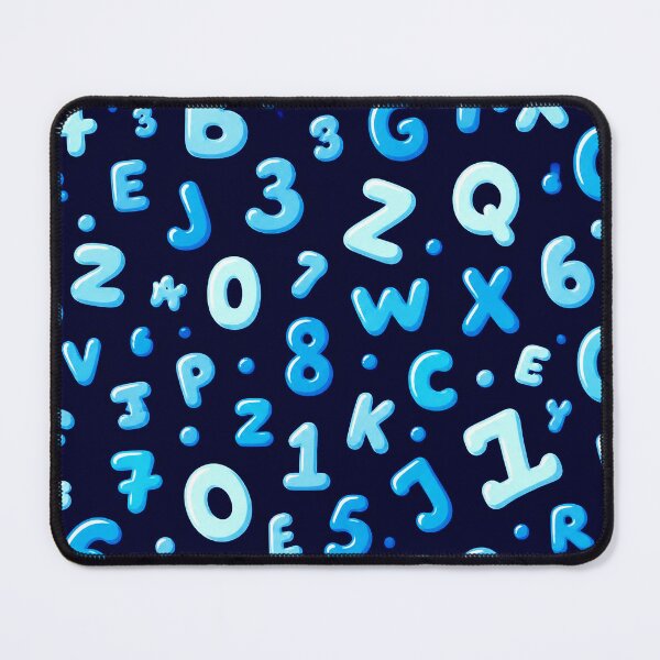 Item preview, Blue Alphabet & Numbers – Cool Bubble Typography Pattern designed and sold by IMuDesigner.