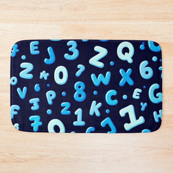 Item preview, Blue Alphabet & Numbers – Cool Bubble Typography Pattern designed and sold by IMuDesigner.